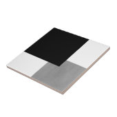 Grijs Zwart-Wit Geometrisch Blok Tegeltje (Zijkant)