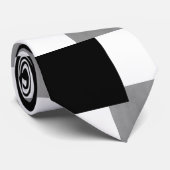 grijs zwart-wit Geometrisch blokpatroon Stropdas (Opgerold)