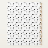 Grijs Zwart Wit Hart Patroon Planner (Achterkant)