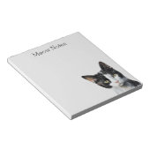 Grijs Zwart Wit Kitty Kat Notitieblok (Schuin)