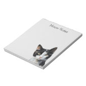 Grijs Zwart Wit Kitty Kat Notitieblok (Linkerzijde)