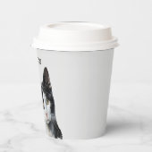 Grijs Zwart Wit Kitty Kat Papieren Bekers (Links)