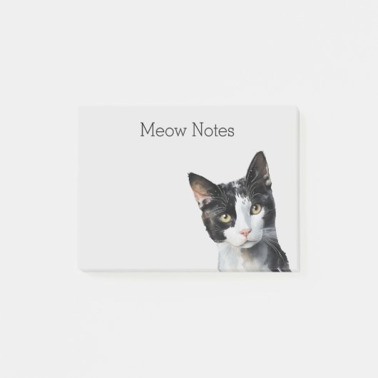 Grijs Zwart Wit Kitty Kat Post-it® Notes (Voorkant)