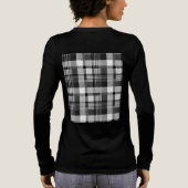 Grijs Zwart Wit Madras Plaid Ontwerp  Tri-Blend Shirt (Achterkant)