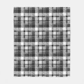 Grijs Zwart Wit Madras Schotse Ruit Design Fleece Deken (Voorkant)