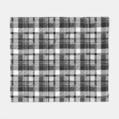 Grijs Zwart Wit Madras Schotse Ruit Design Fleece Deken (Voorkant (Horizontaal))