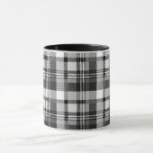 Grijs Zwart Wit Madras Streepjes Design Mok (Midden)