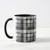 Grijs Zwart Wit Madras Streepjes Design Mok (Links)