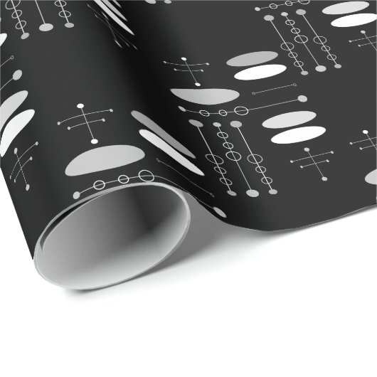 Grijs zwart wit MCM Midden Centraal Abstract Moder Cadeaupapier (Rol Hoek)