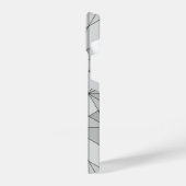 Grijs zwart wit Mosaic Triangle Monogram iPhone Hoesje (Linkerkant)