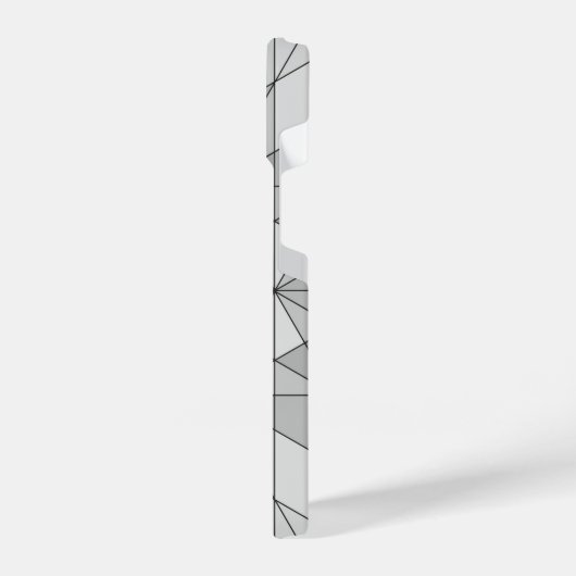 Grijs zwart wit Mosaic Triangle Monogram iPhone Hoesje (Linkerkant)