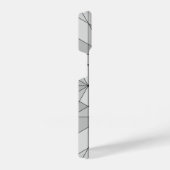 Grijs zwart wit Mosaic Triangle Monogram iPhone Hoesje (Rechterkant)