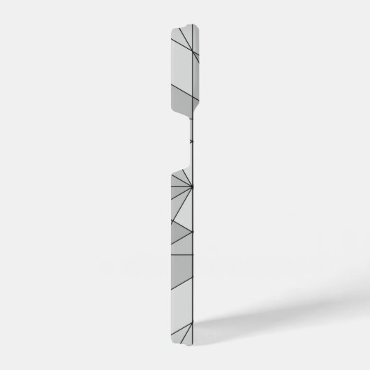 Grijs zwart wit Mosaic Triangle Monogram iPhone Hoesje (Rechterkant)