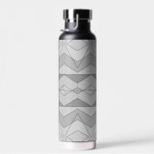 Grijs zwart wit Mosaic Triangle Monogram Waterfles (Rechts)