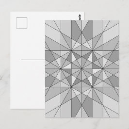 Grijs zwart wit Mozaïek Driehoek retro Patroon Briefkaart