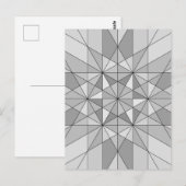 grijs zwart wit mozaïekdriehoekspatroon briefkaart (Voorkant / Achterkant)