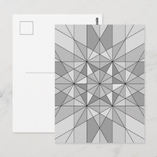 grijs zwart wit mozaïekdriehoekspatroon briefkaart