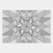 grijs zwart wit mozaïekdriehoekspatroon inpakpapier vel (Voorkant)