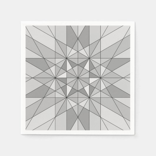 grijs zwart wit mozaïekdriehoekspatroon servet (Voorkant)