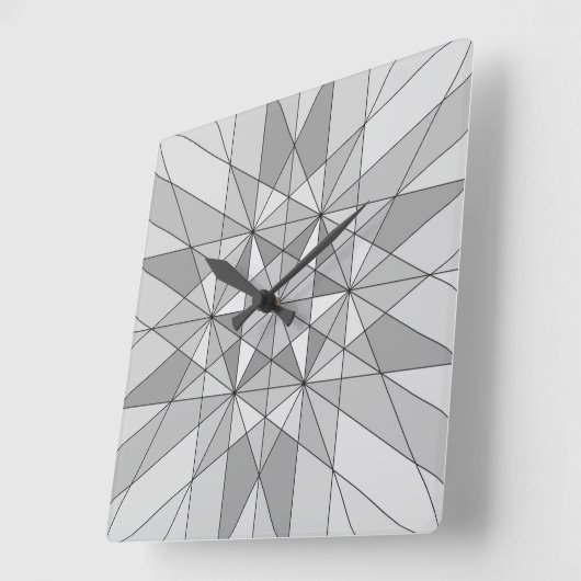 grijs zwart wit mozaïekdriehoekspatroon vierkante klok (Hoek)