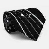 Grijs Zwart-wit Muzieknoten Score Stropdas (Opgerold)