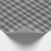 Grijs zwart-wit plaid cadeaupapier (Hoek)