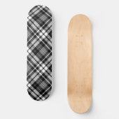 Grijs Zwart Wit Plaid Tartan Persoonlijk Skateboard (Voorkant)