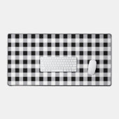 Grijs Zwart Wit Plakt Check Patroon Bureaumat (Keyboard & Muis)