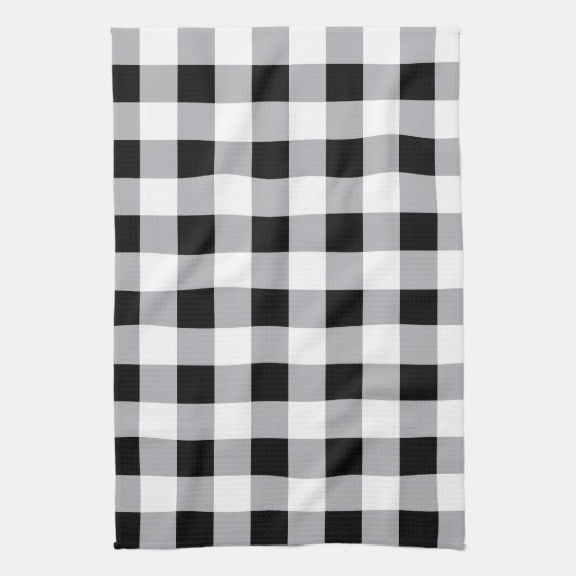 Grijs Zwart Wit Plakt Check Patroon Theedoek (Verticaal)