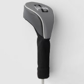 Grijs Zwart Wit Retro Monogram Persoonlijk Golfheadcover (Schuin)
