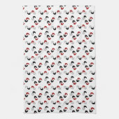 Grijs, zwart, wit, rood Boomerang Mod Retro Theedoek (Verticaal)