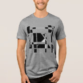 Grijs Zwart Wit Speelbord Geometrische MCM-geïnspi Tri-Blend Shirt (Voorkant)