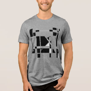 Grijs Zwart Wit Speelbord Geometrische MCM-geïnspi Tri-Blend Shirt