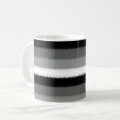 Grijs Zwart Wit Stripes Design Koffiemok (Voorkant links)