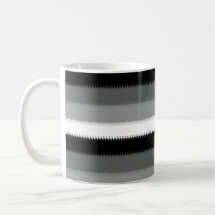 Grijs Zwart Wit Stripes Design Koffiemok