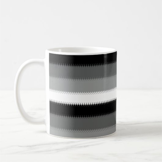 Grijs Zwart Wit Stripes Design Koffiemok (Links)