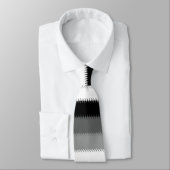 Grijs Zwart Wit Stripes Design Stropdas (Gebonden)