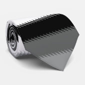 Grijs Zwart Wit Stripes Design Stropdas (Opgerold)