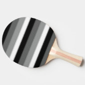Grijs Zwart Wit Stripes Design Tafeltennisbatje (Zijkant)