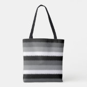 Grijs Zwart Wit Stripes Design Tote Bag (Achterkant)