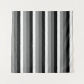 Grijs Zwart Wit Stripes Design Wandkleed (Voorkant (horizontaal))