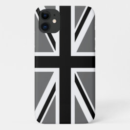 Grijs Zwart-wit Union Jack iPhone 11 Hoesje