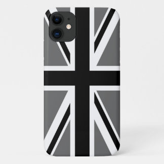 Grijs Zwart-wit Union Jack iPhone 11 Hoesje