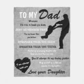 Grijs Zwart Wit Vader en Dochter Vaderdag Fleece Deken (Voorkant)