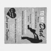 Grijs Zwart Wit Vader en Dochter Vaderdag Fleece Deken (Voorkant (Horizontaal))