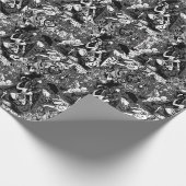 Grijs Zwart Witchy Gothic Victoriaans Gothic Bapho Cadeaupapier (Hoek)