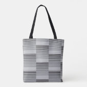 Grijs, Zwart, Witte Strepen Tote Bag (Achterkant)