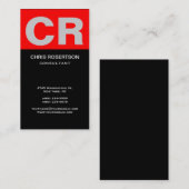 Grijs zwart zwart wit rood Visitekaartje (Voorkant / Achterkant)