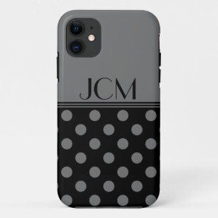Grijs/Zwarte Stippen Monogram Case-Mate iPhone Case