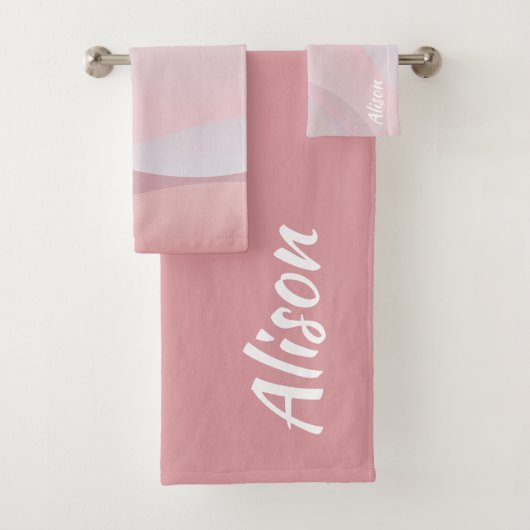 Grijsachtige paarse gradiënt abstracte naam bad handdoek (Insitu)